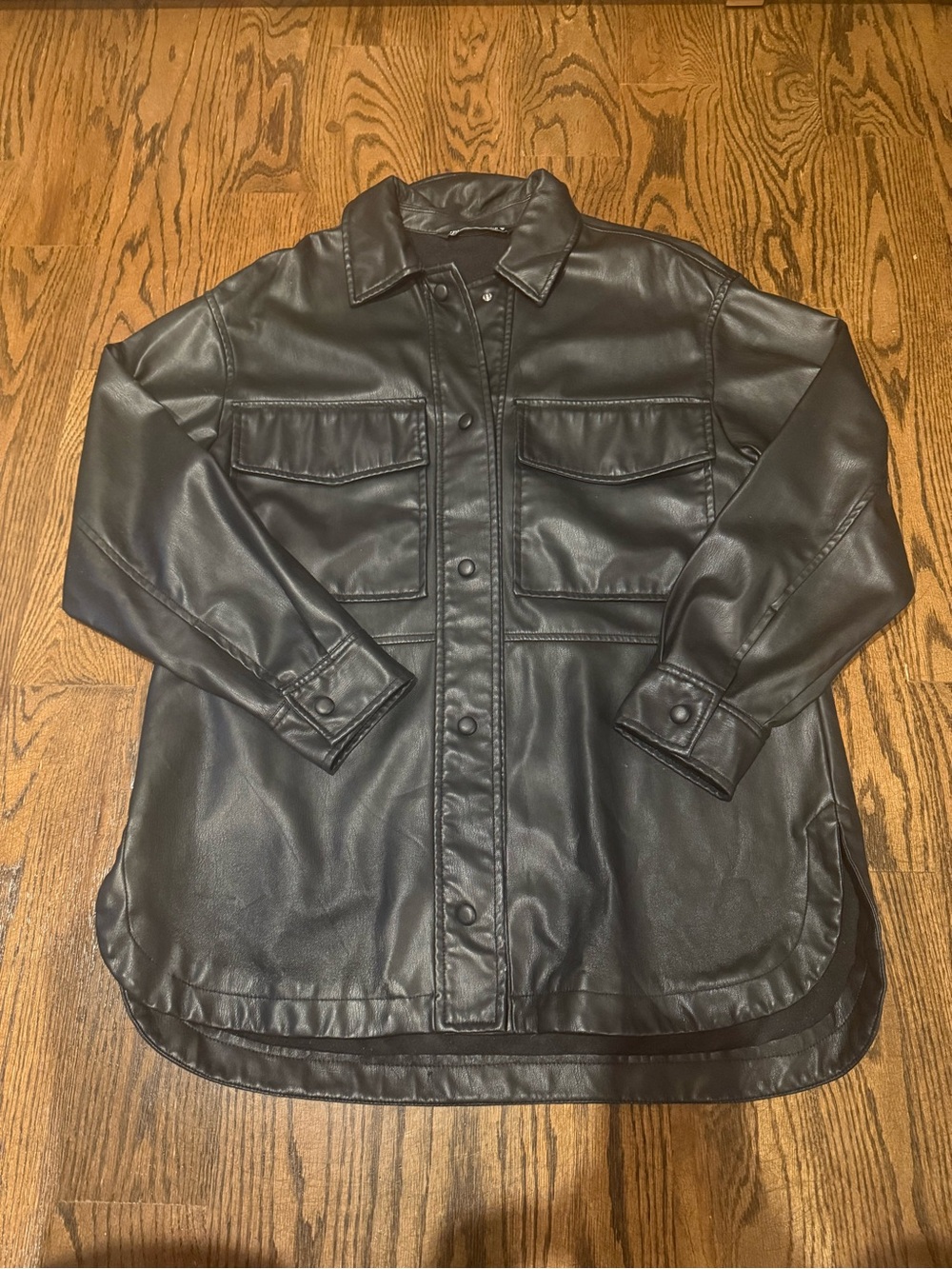 Zara Faux Leather Overshirt Jacket